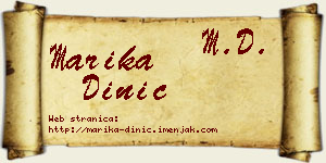 Marika Dinić vizit kartica